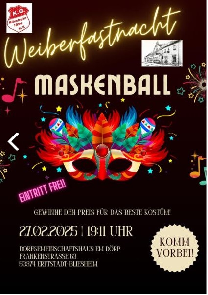 Maskenball 1.KG Bliesheim 1954e.V.